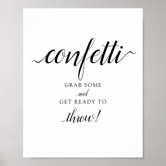 Calligrafie Wedding "Confetti"-teken Poster (Voorkant)