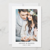 Calligrafie Wedding Eucalyptus Greenery Foto Kaart (Achterkant)