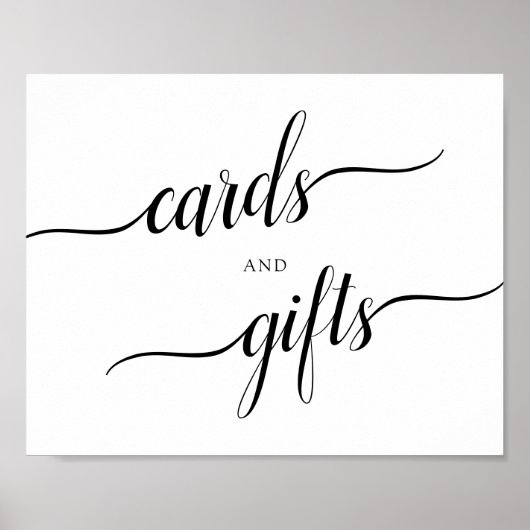 Calligrafie Wedding "Kaarten en cadeaus" Poster (Voorkant)