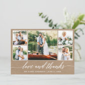 Calligrafie Wedding Kraft Love Bedankt 5 Foto (Staand voorkant)