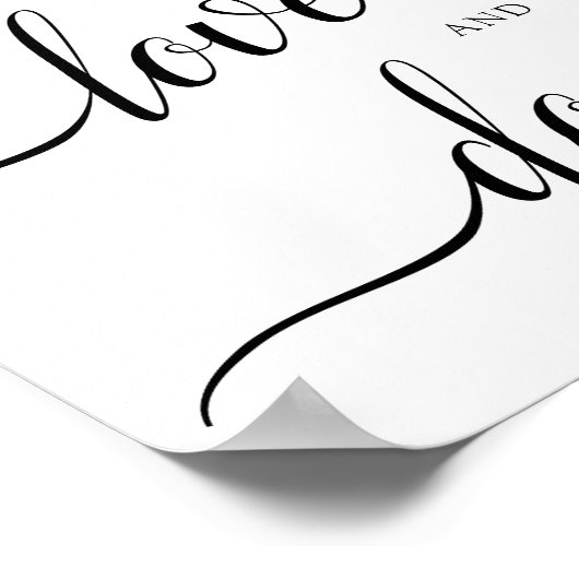 Calligrafie Wedding "Love and Donuts"-teken Poster (Hoek)