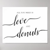 Calligrafie Wedding "Love and Donuts"-teken Poster (Voorkant)