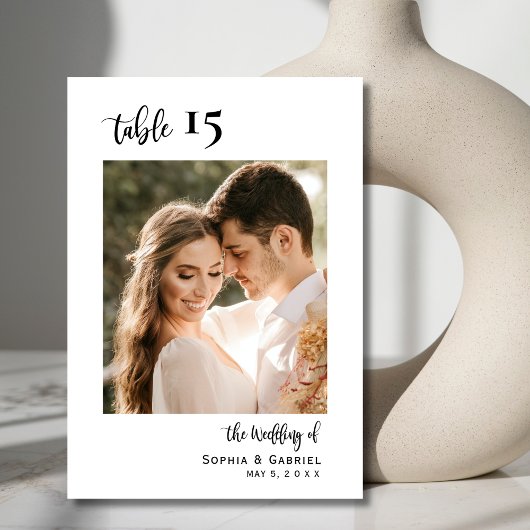 Calligrafie-weduwentabelnummers dubbelzijdig kaart