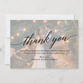 Calligrafie Weduwfoto Bekleding Hartelijk dank Bedankkaart (Voorkant)