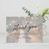 Calligrafie Weduwfoto Bekleding Hartelijk dank Bedankkaart (Staand voorkant)