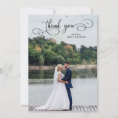 Calligrafie Weduwfoto Hartelijk dank Bedankkaart (Voorkant)