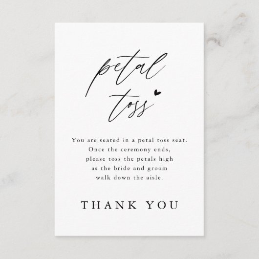 Calligrafie-weduwschap Petal Toss stuurt Kaarten a (Voorkant)