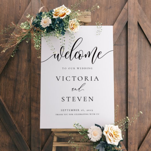 Calligrafie Welkomstbord bruiloft Poster