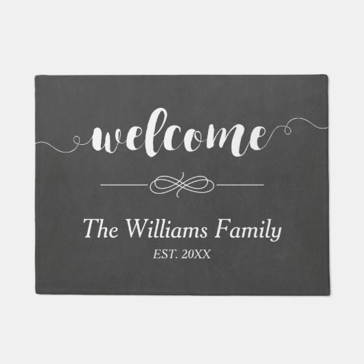Calligrafie Welkomstbord | Familienaam Deurmat (Voorkant)