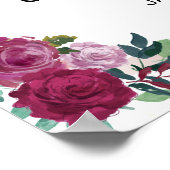 Calligrafie Welkomstbord rozen lijst Poster (Hoek)