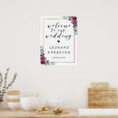 Calligrafie Welkomstbord rozen lijst Poster (Keuken)