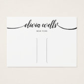 Calligrafie White Hair Clip Barrette Display Kaart (Voorkant)
