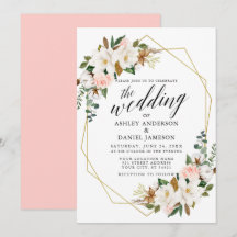 Calligrafie White Magnolias Rozen Weddenschap Gold