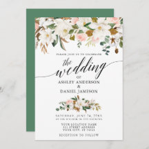 Calligrafie White Magnolias Rozen Wedding
