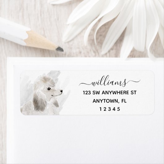 Calligrafie White podle Dog Return Address Etiket (Insitu)