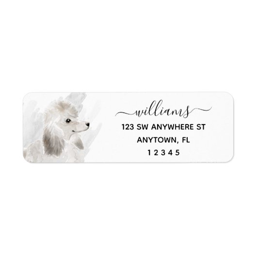 Calligrafie White podle Dog Return Address Etiket (Voorkant)