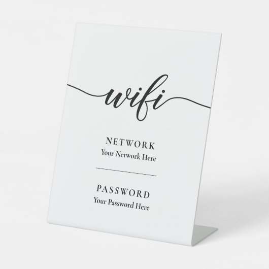 Calligrafie-WiFi-wachtwoordnetwerk Reclamebord Met Voetstuk (Voorkant)