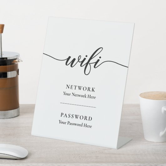 Calligrafie-WiFi-wachtwoordnetwerk Reclamebord Met Voetstuk (Insitu)