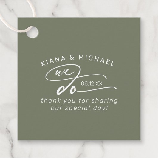 Calligrafie Wij danken u ID886 Bedankjes Labels (Voorkant)