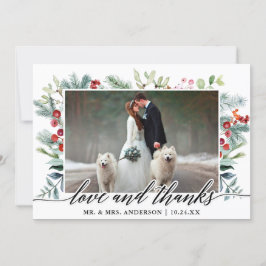 Calligrafie Winter Greenery Love Bedankt Wedding