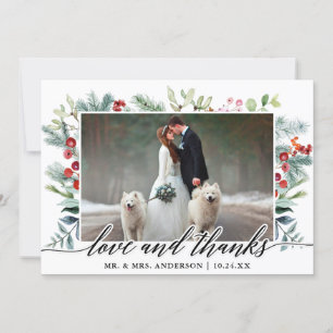 Calligrafie Winter Greenery Love Bedankt Wedding