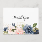 Calligrafie Winter Unieke Floral Hartelijk dank Briefkaart (Voorkant)