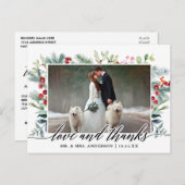 Calligrafie Wintergroen Liefde Dank Trouwen Briefkaart (Voorkant / Achterkant)