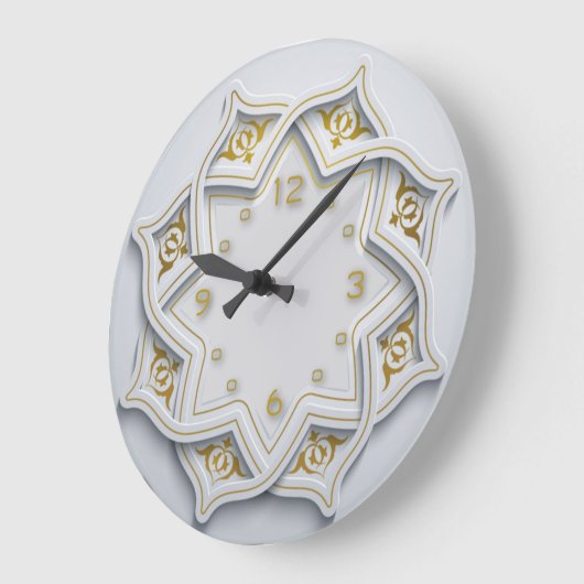 Calligrafie wit en goud grote klok (Hoek)