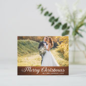 Calligrafie Wood Merry kerstster foto Briefkaart (Staand voorkant)