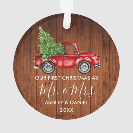 Calligrafie Wood Mr. Mrs. Ornament (achterkant)