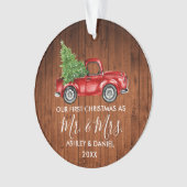 Calligrafie Wood Mr. Mrs. Ornament (voorkant)