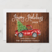 Calligrafie Wood  Truck Feestdagenkaart (Voorkant)