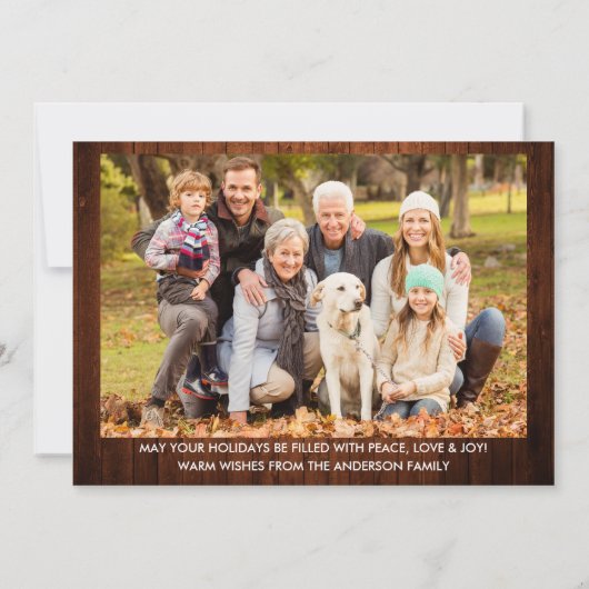 Calligrafie Wood  Truck Feestdagenkaart (Achterkant)