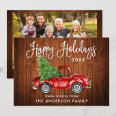 Calligrafie Wood  Truck Feestdagenkaart (Voorkant / Achterkant)