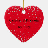 Calligrafie Ze zei ja Diamond Verloving Keramisch Ornament (Achterkant)