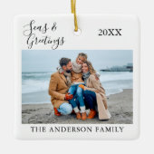 Calligrafie-Zeeen en foto's Keramisch Ornament (Voorkant)