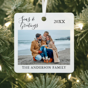 Calligrafie-Zeeen en foto's Metalen Ornament