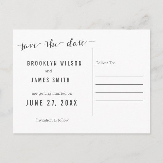 Calligrafie zwart bespaart het Briefkaart Dates (Achterkant)