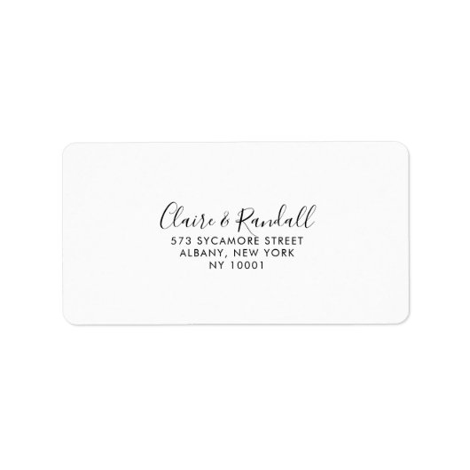 Calligrafie zwart en wit RSVP-adres Etiket (Voorkant)