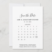 Calligrafie zwart en wit sparen de kalender van de save the date (Voorkant)