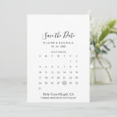 Calligrafie zwart en wit sparen de kalender van de save the date (Staand voorkant)