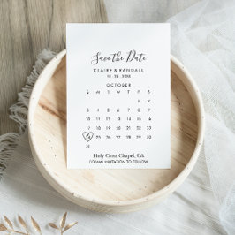 Calligrafie zwart en wit sparen de kalender van de save the date
