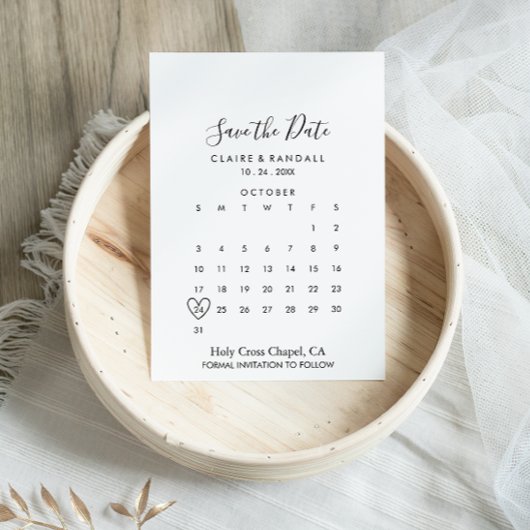 Calligrafie zwart en wit sparen de kalender van de save the date