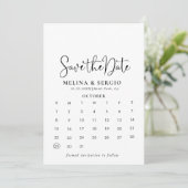 Calligrafie zwart en wit sparen de kalender van de save the date (Staand voorkant)