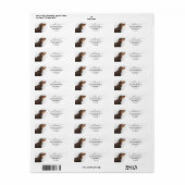 Calligrafie zwart Tan Dachshund Return-adres Etiket (Full Sheet)