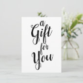 Calligrafie zwart-wit cadeaubon (Staand voorkant)