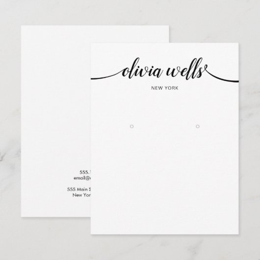 Calligrafie zwart-wit, groot draagbeeldscherm kaart (Voorkant / Achterkant)