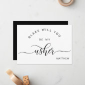 Calligrafie zwart-wit, mijn superkaart notitiekaartje (Voorkant / Achterkant in situ)