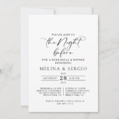 Calligrafie zwart-wit repetitief diner kaart (Voorkant)