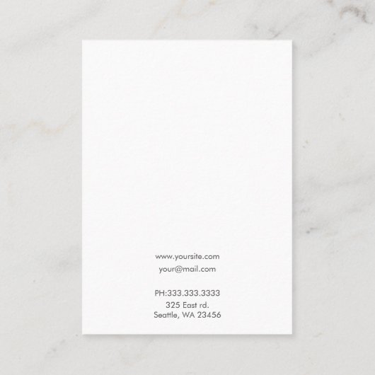 Calligrafie zwart wit Uw Logo oorscherm Visitekaartje (Achterkant)